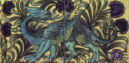 De Morgan - Drache- englische Fliesen  