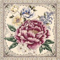 Pfingsrose elfenbein Farbe 150x150x8mm Minton Hollins