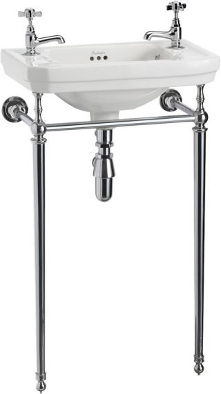 Waschbecken Burlington Victorian fr Gstebad mit Chrome Stand